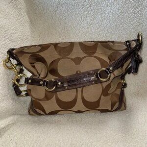 Coach Brown and Tan Shoulder Bag